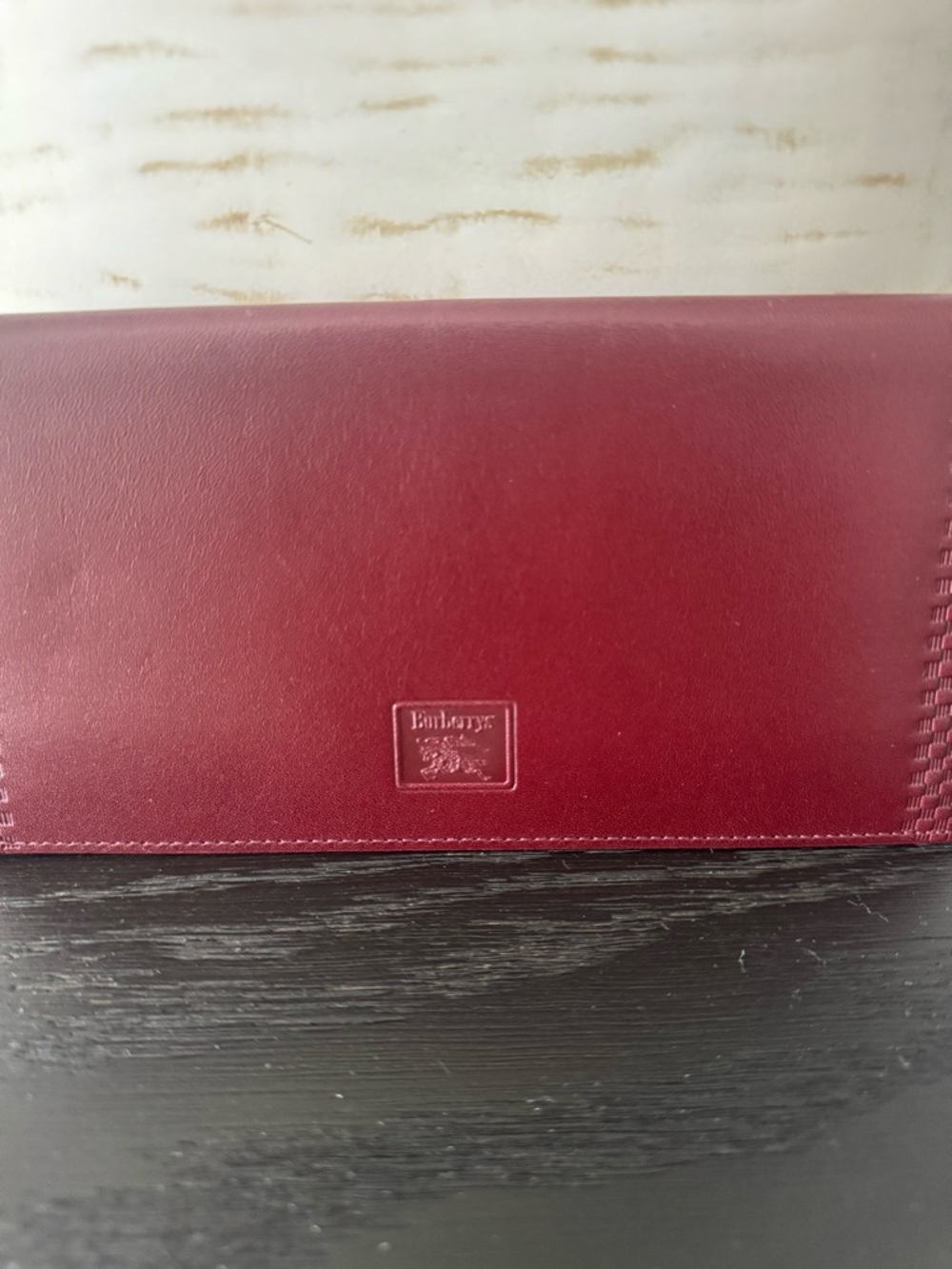 Burberry Maroon Leather Slim Wallet - Picture 2 of 11